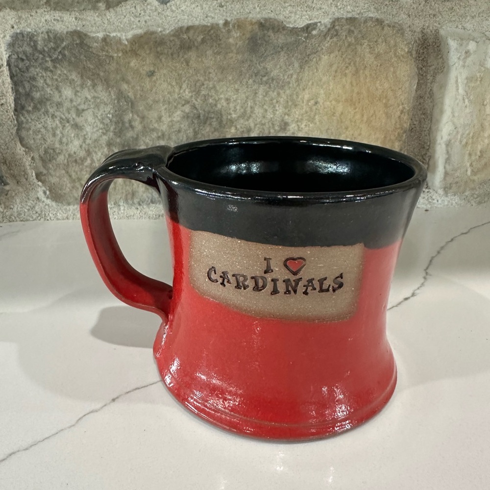 I Love Cardinals Pottery Handmade Mug Louisville 3.5” Mug